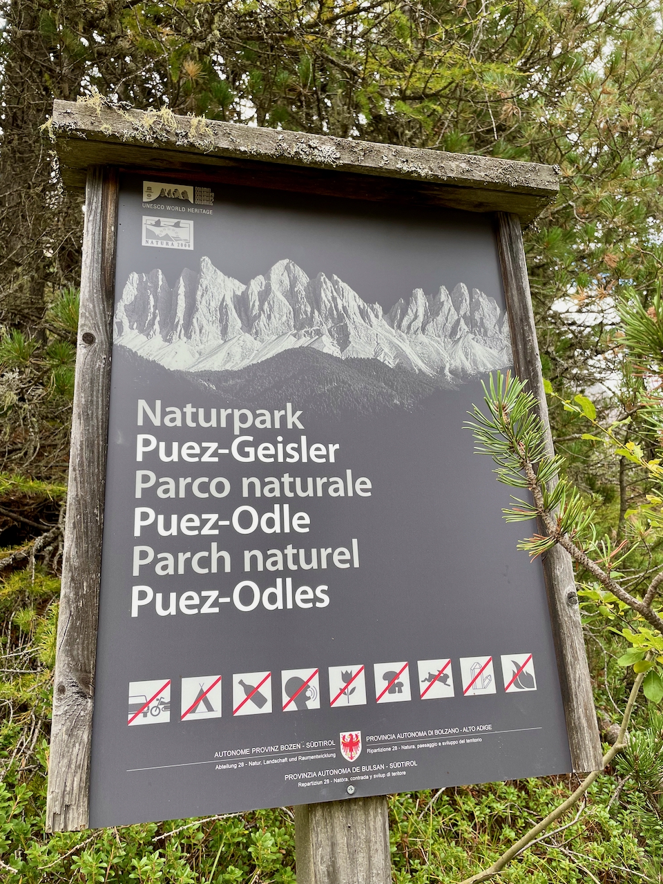 Wir betreten den Naturpark Puez-Geisler